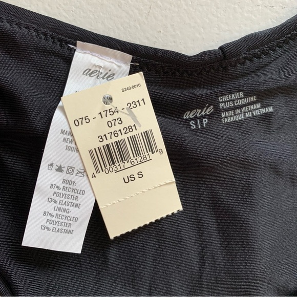 Aerie Size Small Black Cheekier Bikini Bottom Swimwear NWT - Picture 5 of 12